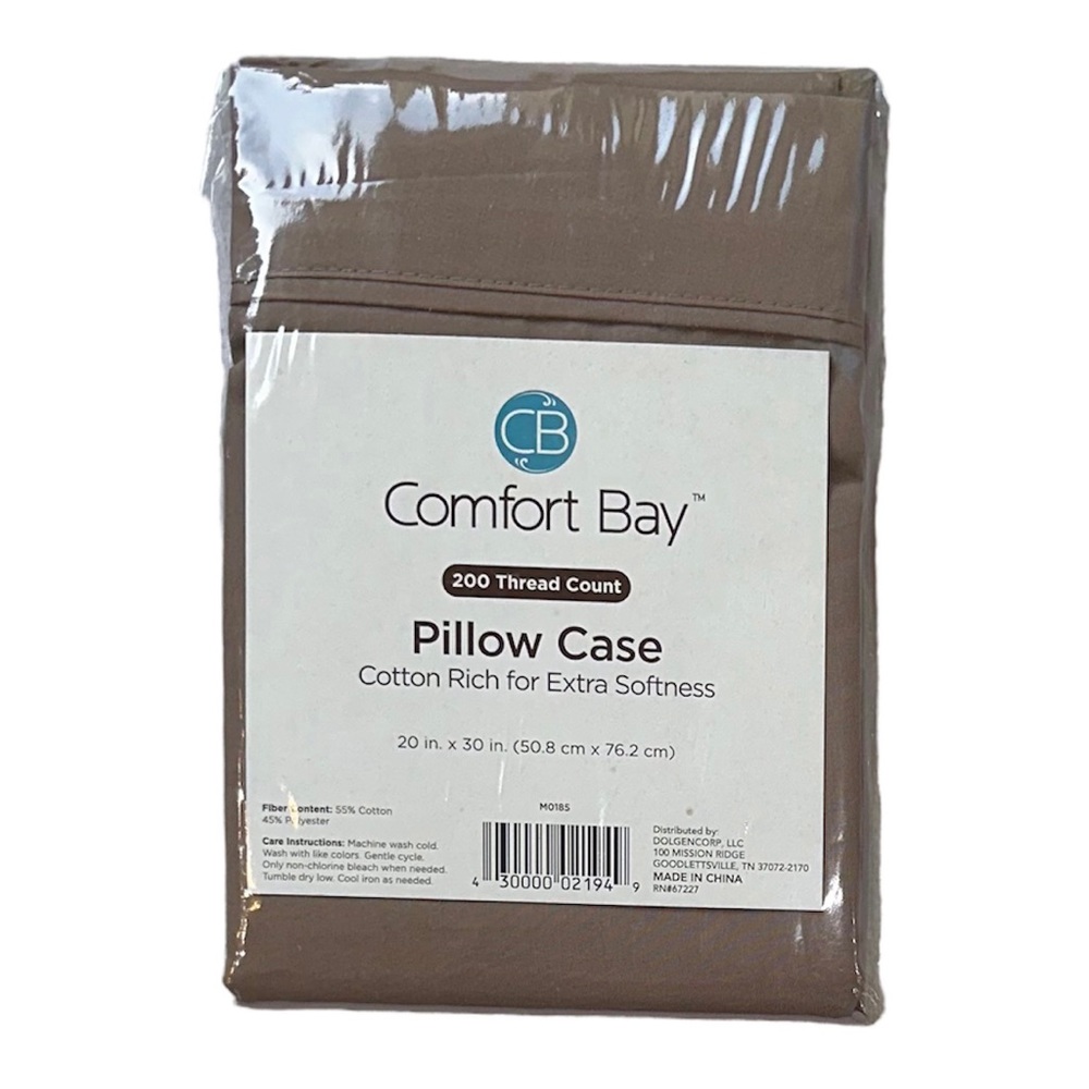 Comfort bay mocha pillowcase, 20 x 30“